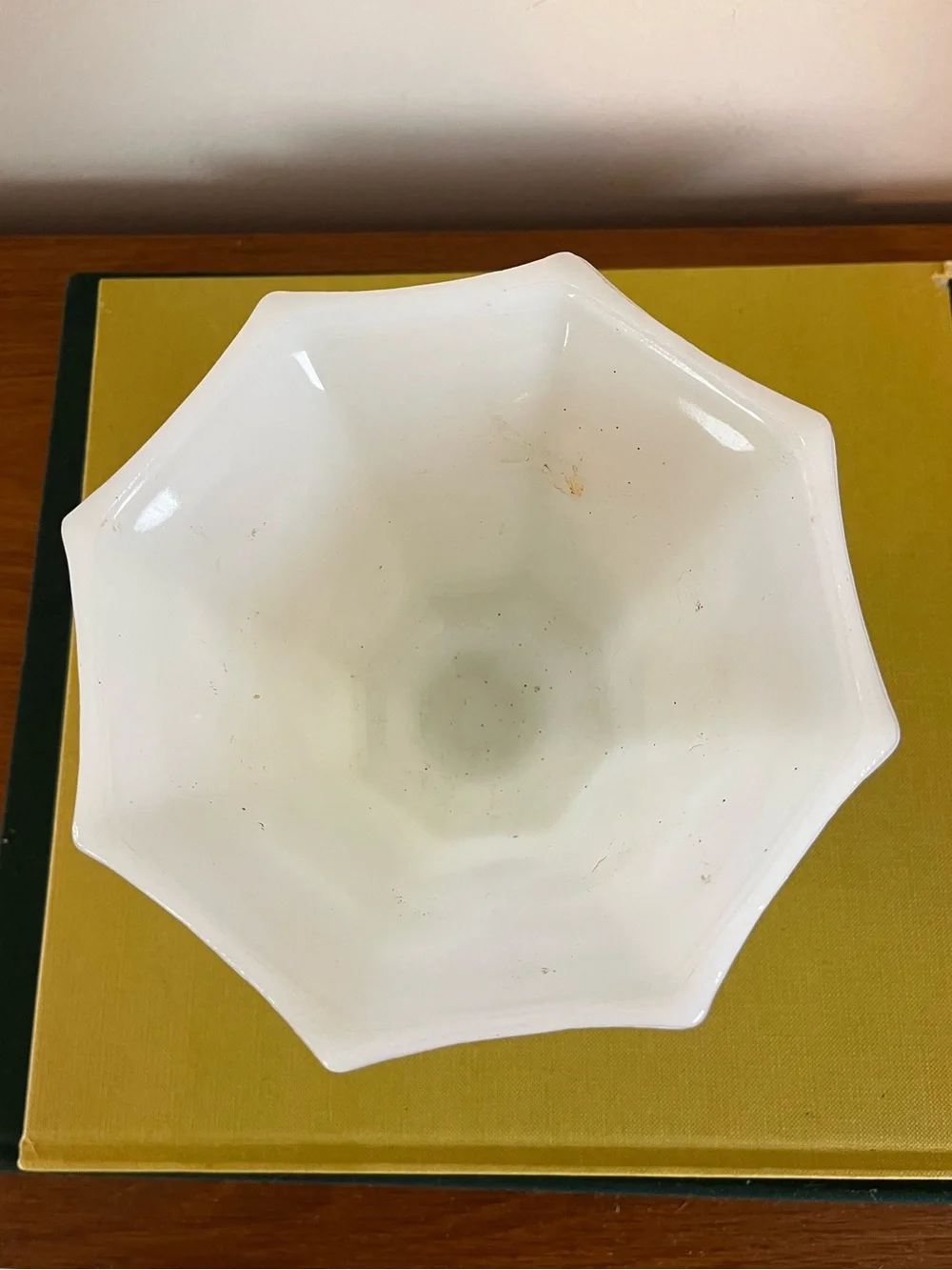 White Milk Glass Compote Vase